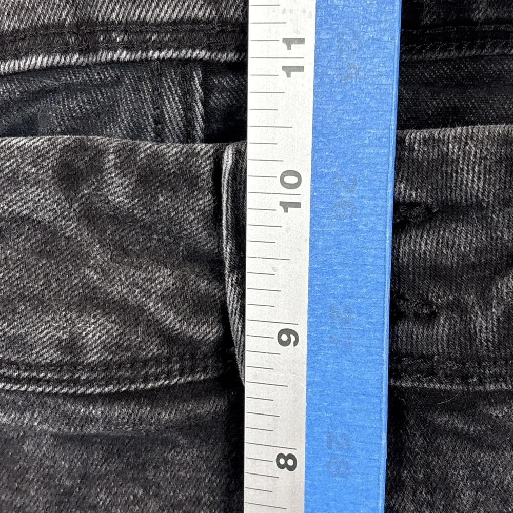Hudson Mid Rise Straight Leg Jeans Women's 12 34x29 Flap Pockets Black‎ Stretch